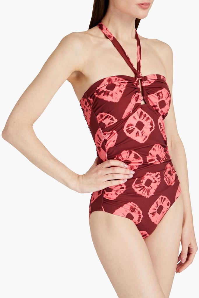 Zimmermann Separates Sculpt cutout tie-dyed halterneck swimsuit