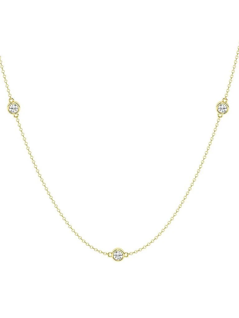 Saks Fifth Avenue Collection 14K Yellow Gold 
Lab-Grown 7-Diamond Station Necklace/0.70-2.10 TCW 3
