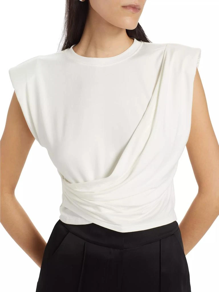 SIMKHAI Estelle Wrap Crop T-Shirt 6