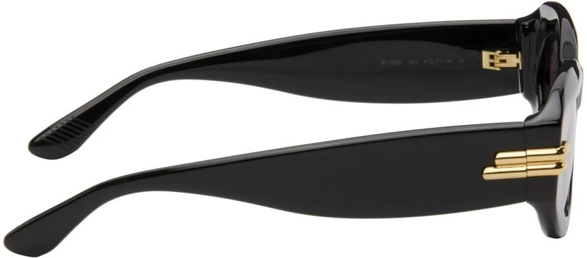 Bottega Veneta Black Mitre Oval Sunglasses 2