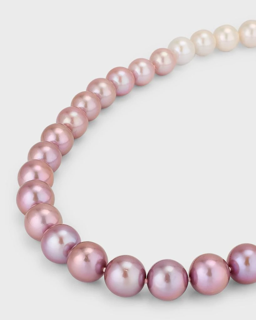 BELPEARL 18K White Gold Purple Ombre Pearl Necklace, 10-12mm 3