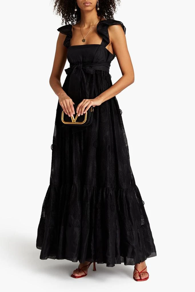 Valentino Embroidered ruffled cotton-blend organza maxi dress 2