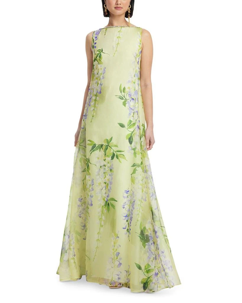 LEO LIN Yumei Silk Embellished Open Back Gown 2