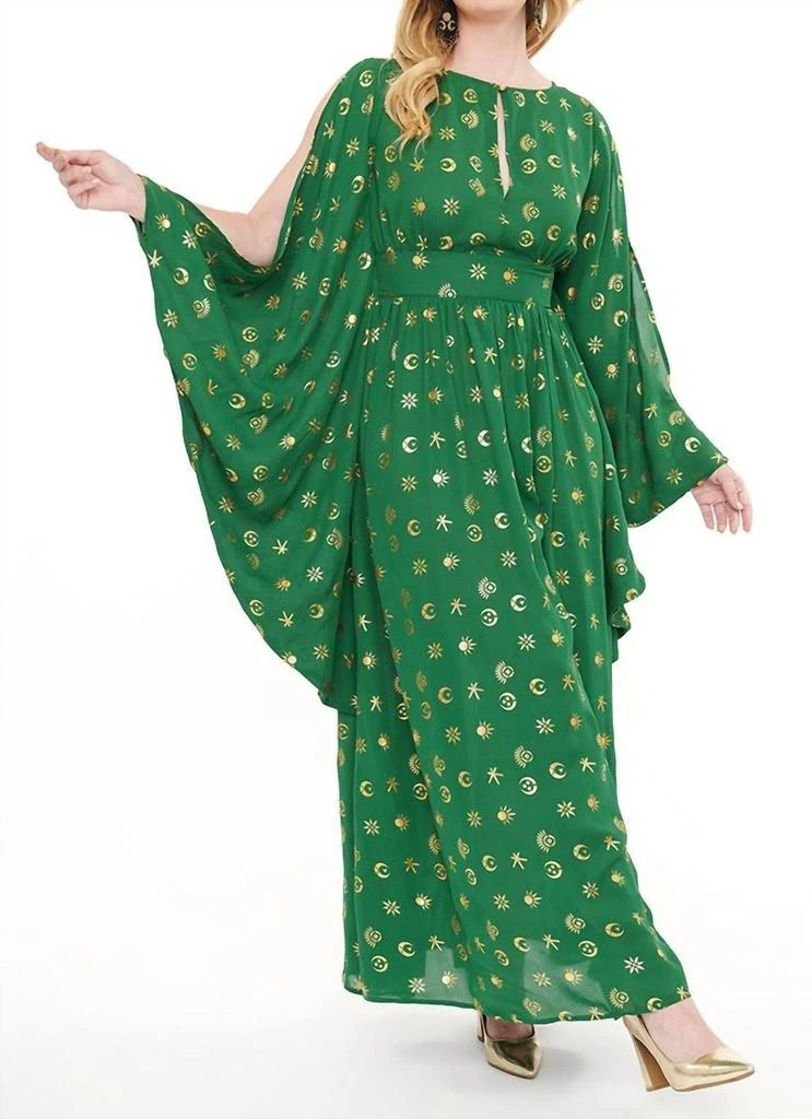 Unique Vintage Disney X Uv Hocus Pocus Caftan Dress In Green 3
