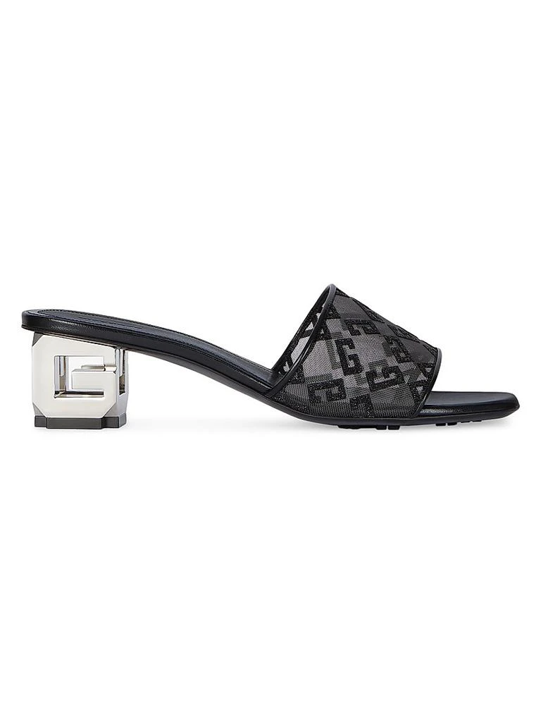 Givenchy G Cube Mules in Monogram 72 Mesh with Lurex 1