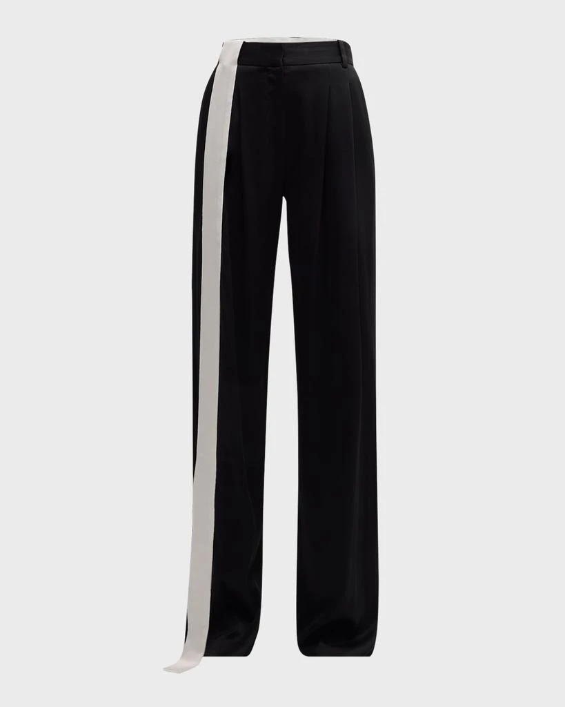 Hellessy Stahl Mid-Rise Contrast Ribbon Wide-Leg Pants 1