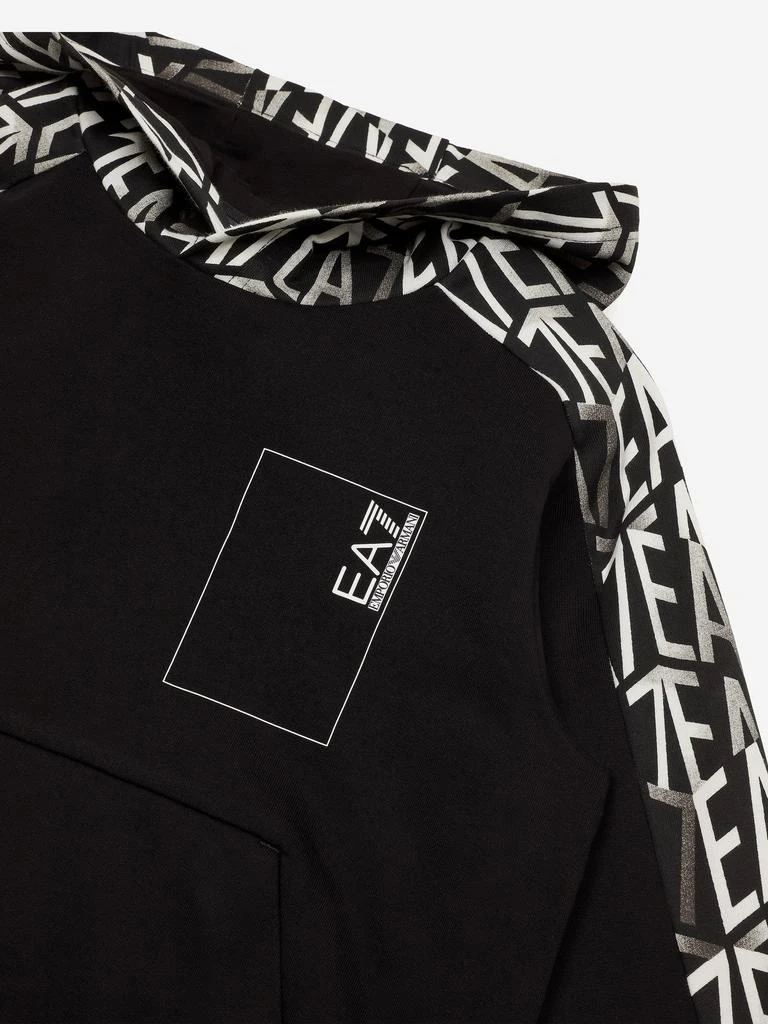 EA7 EMPORIO ARMANI Boys Logo Hoodie in Black 3