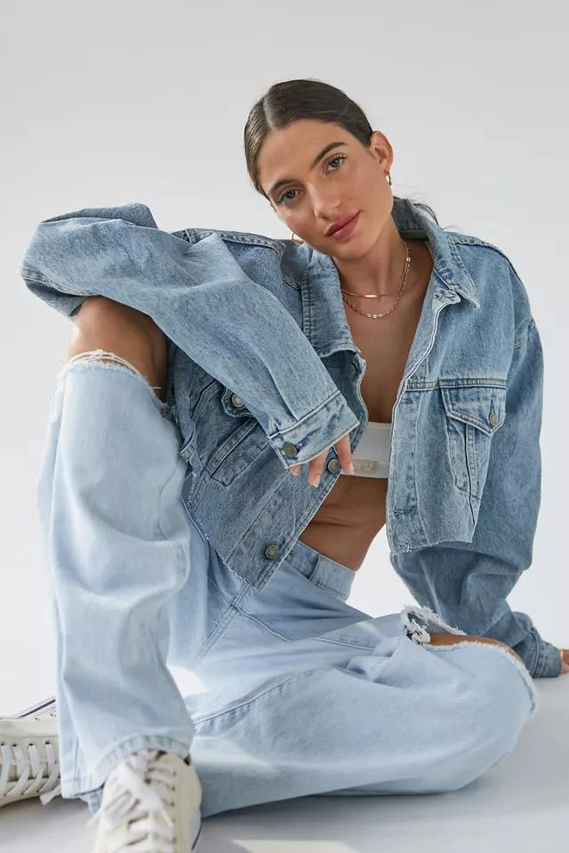 Urban Renewal Urban Renewal Remade Cropped Frayed Denim Jacket 1