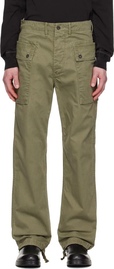 RRL Green Herringbone Field Cargo Pants