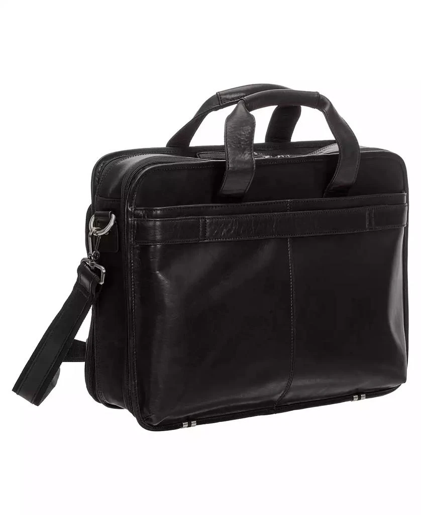 Mancini Leather Goods Men's Buffalo Double Compartment Top Zipper 15.6" Laptop and Tablet Briefcase 2