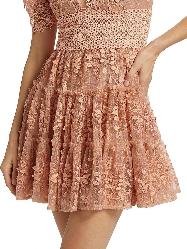 BRONX AND BANCO Megan Floral Appliqué Minidress 6