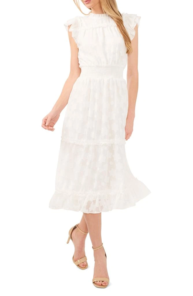 CeCe Ruffle Chiffon Midi Dress 1