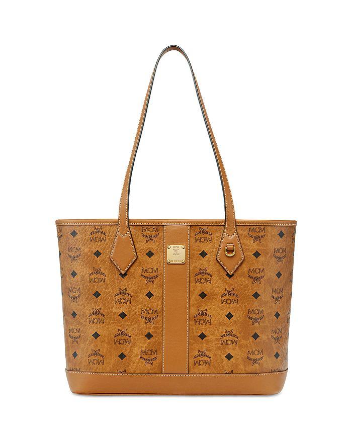 MCM Liz Medium Coral Mountain Visetos Shopper Tote Bag - Tote Bags