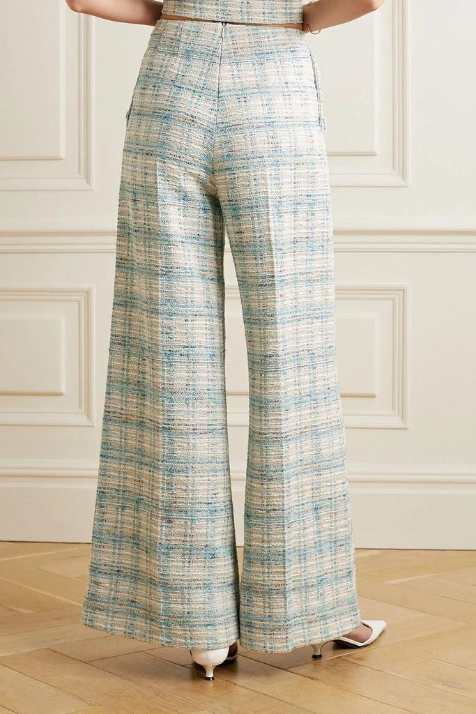 LISA MARIE FERNANDEZ Sailor checked cotton-blend tweed wide-leg pants 3