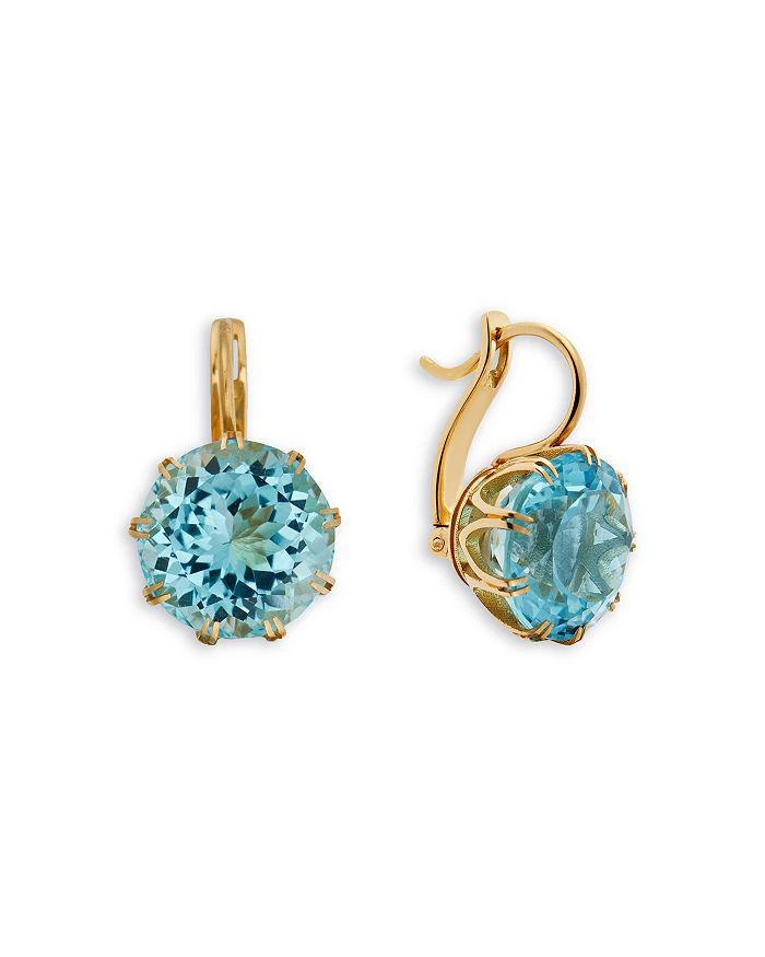 Ileana Makri 18K Yellow Gold Fine Crown Blue Topaz Crown Drop Earrings