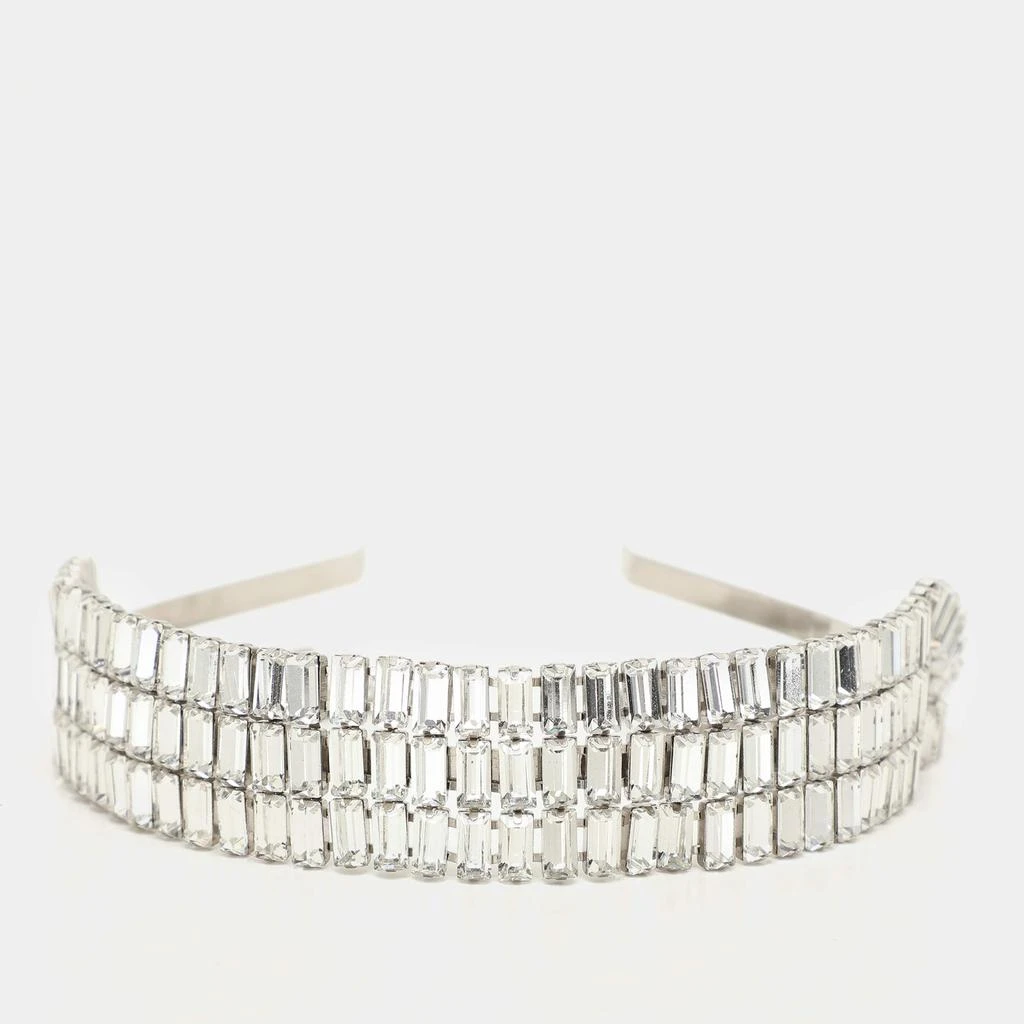 Gucci Gucci Silver Tone Metal and Crystal Embellishment Headband 2
