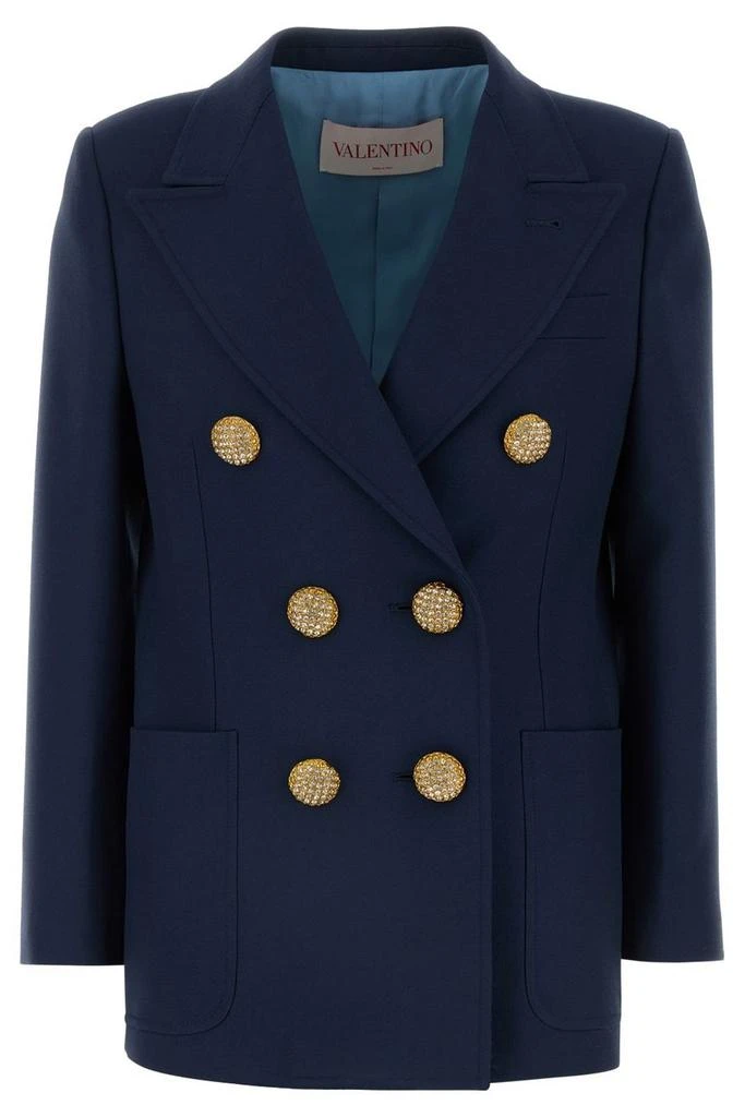 Valentino Valentino Double-Breasted Straight Hem Blazer from Cettire