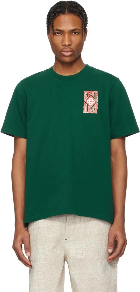 Casablanca Green Gothic Logo T-shirt 1