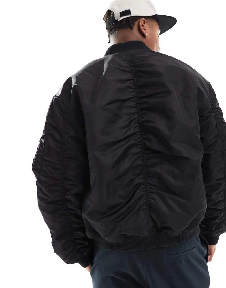 ASOS ASOS DESIGN oversized MA1 bomber jacket in black 4