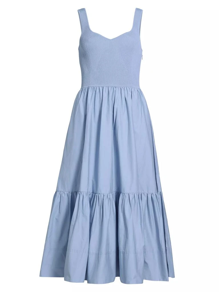 Tanya Taylor Josephina Mixed Media Tiered Midi-Dress 1