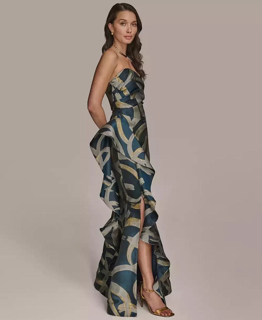 Donna Karan Women's Metallic-Print Strapless Gown 4