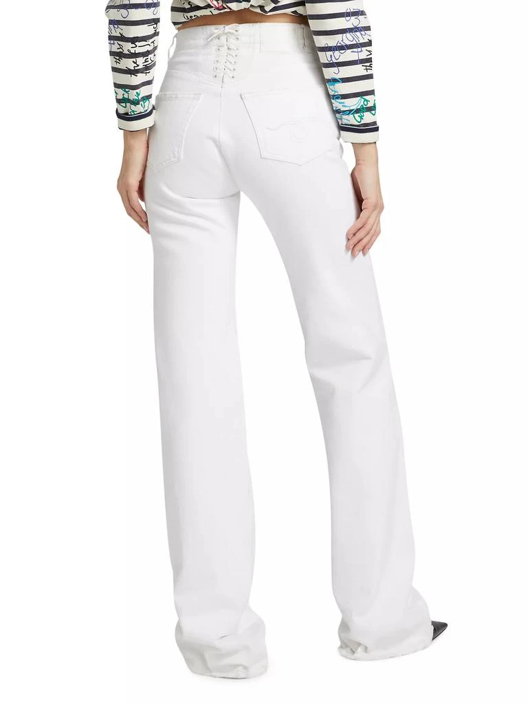 R13 Jane Lace-Up High-Rise Flared Jeans 5