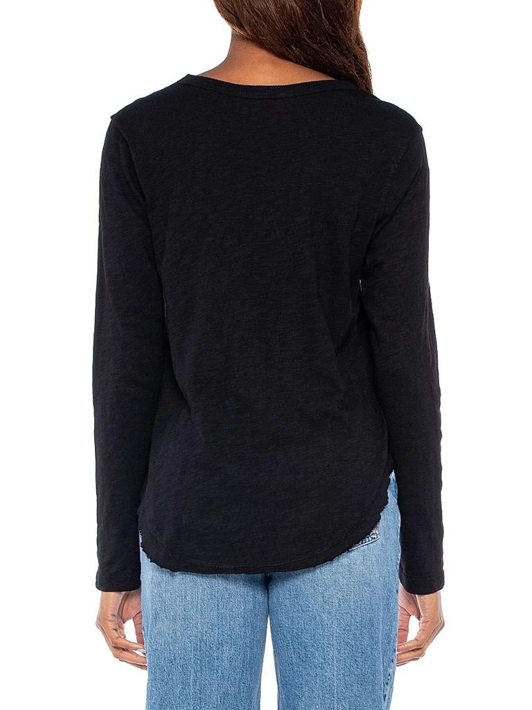 Wilt Long Sleeve V-Neck Raw Hem Shirttail 6