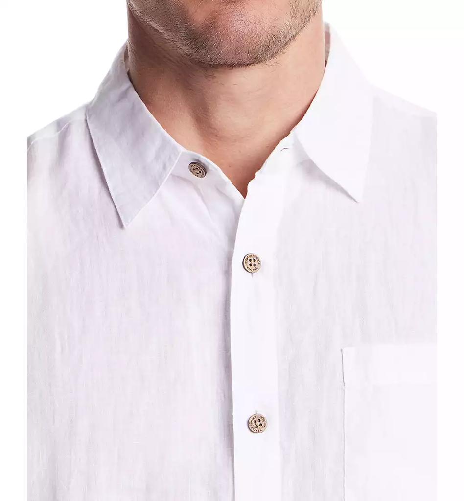 Weatherproof Vintage Men's Regular-Fit Solid Button-Down 100% Linen Shirt