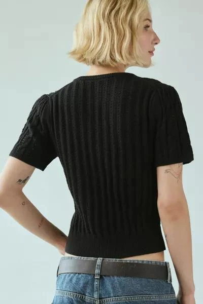 Kimchi Blue Kimchi Blue Vivian Cable Knit Short Sleeve Cardigan 4