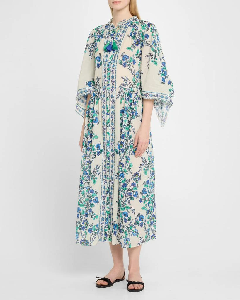 Shoshanna Tie-Sleeve Button-Front Midi Dress 4
