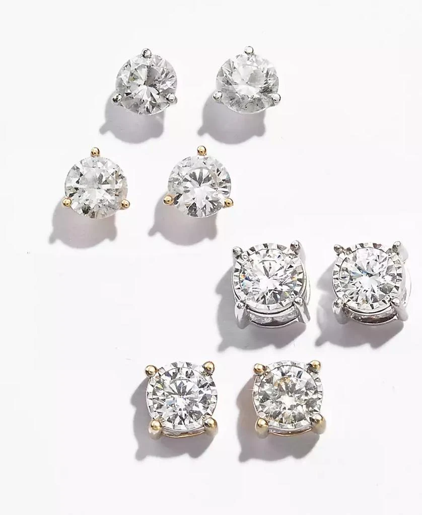 TruMiracle Diamond Stud Earrings (1-1/2 ct. t.w.) in 14k White, Yellow or Rose Gold 4