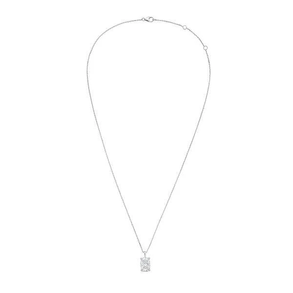 Diana M Jewels 14kt white gold lab grown cushion cut diamond pendant weighing 8.00 ct on a solid bail 2