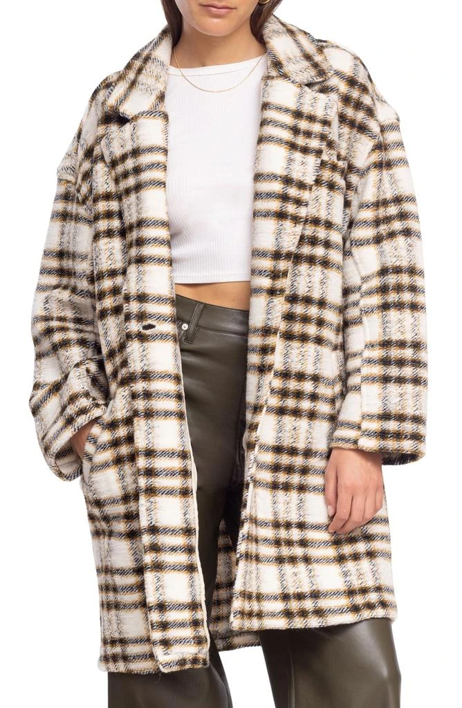Blank NYC Plaid Lightweight Teddy Coat 1
