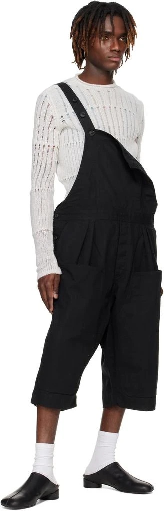 Jan-Jan Van Essche Black O-Project Paraffin Coated Cloth Cropped Overalls 4