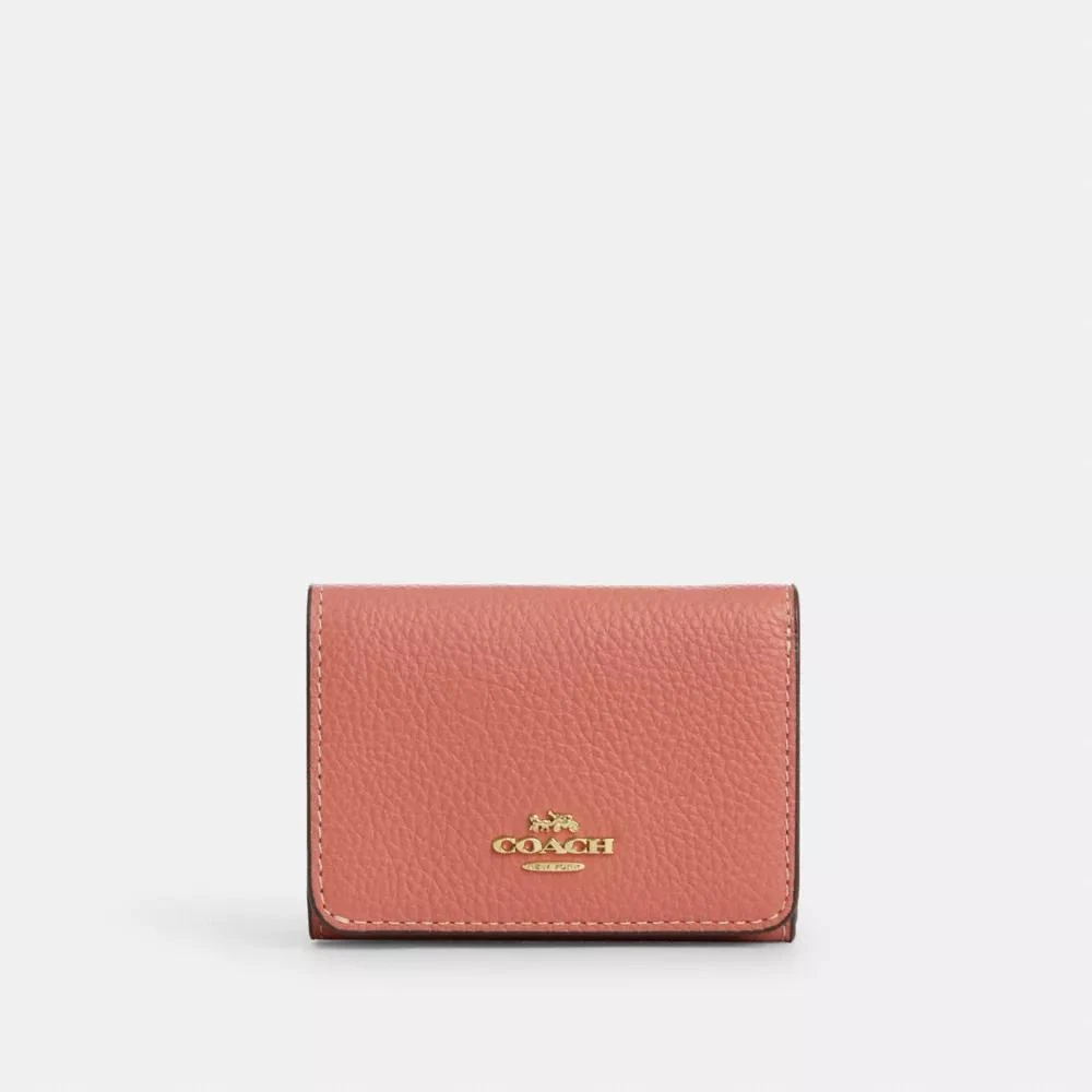 Coach Card Holder Wallet In Signature Canvas With Floral Print 1