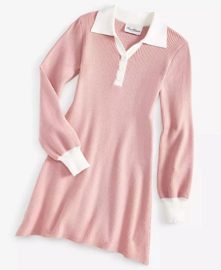 Rare Editions Big Girls Collard Fit & Flare Sweater Dress 4
