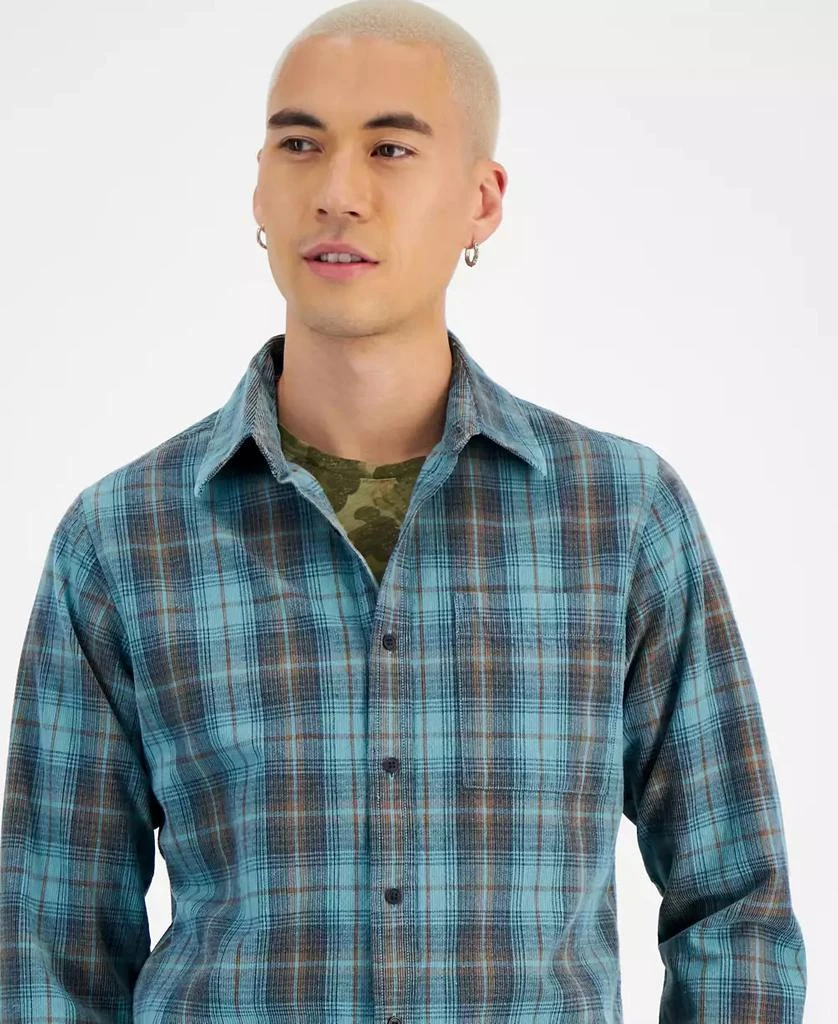 Sun + Stone Men's Leif Plaid Corduroy Shirt, Created for Macy's 3