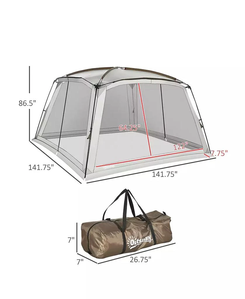 Outsunny Screen Tent, 12
 x 12
 Screen House Room with UV50+ Protection 2