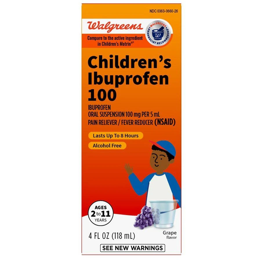 Walgreens Children's Ibuprofen Oral Suspension 100 mg per 5 mL Grape 1