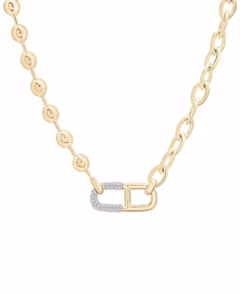 Audrey by Aurate Diamond Horizontal Link Two-Chain 18" Pendant Necklace (1/5 ct. t.w.) in Gold Vermeil, Created for Macy's 1