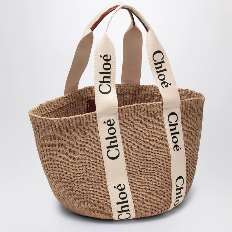 Chloé Woody large basket bag with white ribbon 3