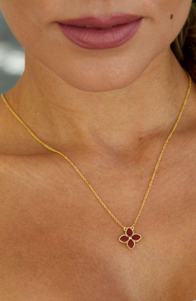 Savvy Cie Jewels 18K Gold Vermeil Agate Pendant Necklace
