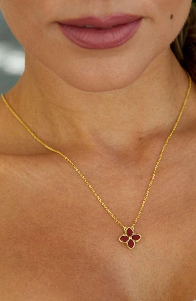 Savvy Cie Jewels 18K Gold Vermeil Agate Pendant Necklace 2