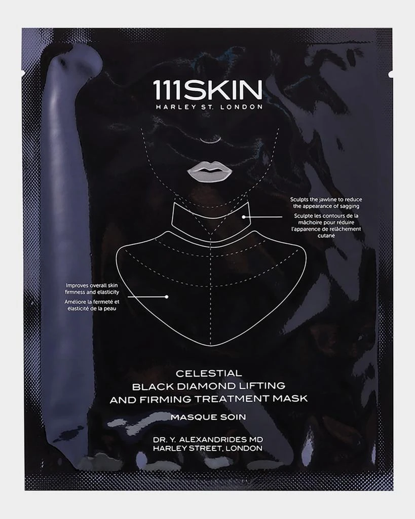 111skin Black Diamond Lifting & Firming Neck Mask, 5 Count 1