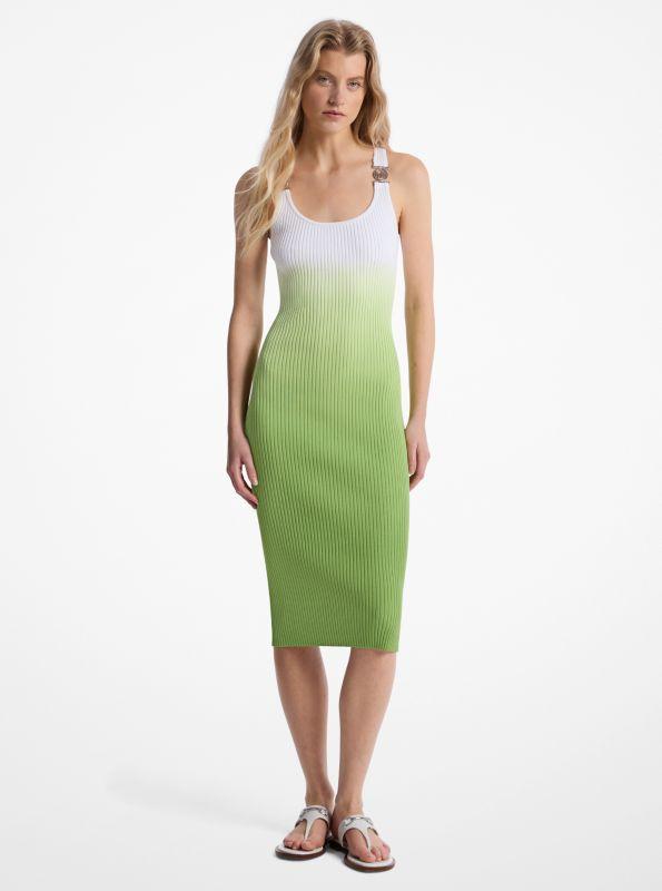 Michael Kors Ombré Ribbed Stretch Viscose Dress