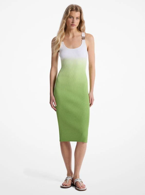 Michael Kors Ombré Ribbed Stretch Viscose Dress 1