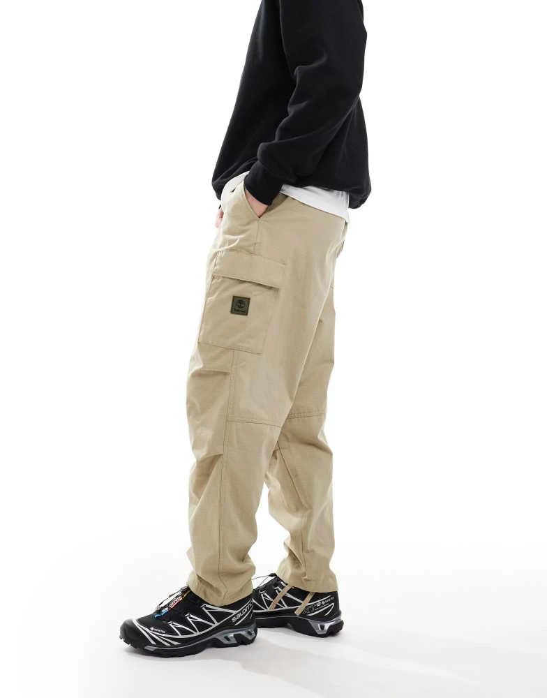 Timberland Timberland Woven badge ripstop cargo pant in lemon pepper 2