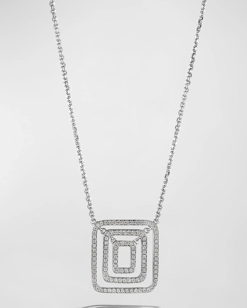 Mimi So 18K White Gold Piece Square Swing Pave Diamond Necklace 1