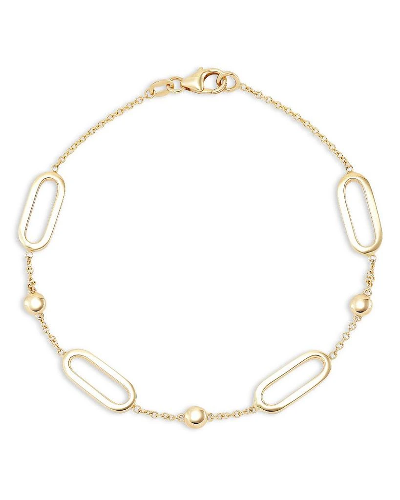 Alberto Amati 14K Yellow Gold Oval Link 
Bead Bracelet 1