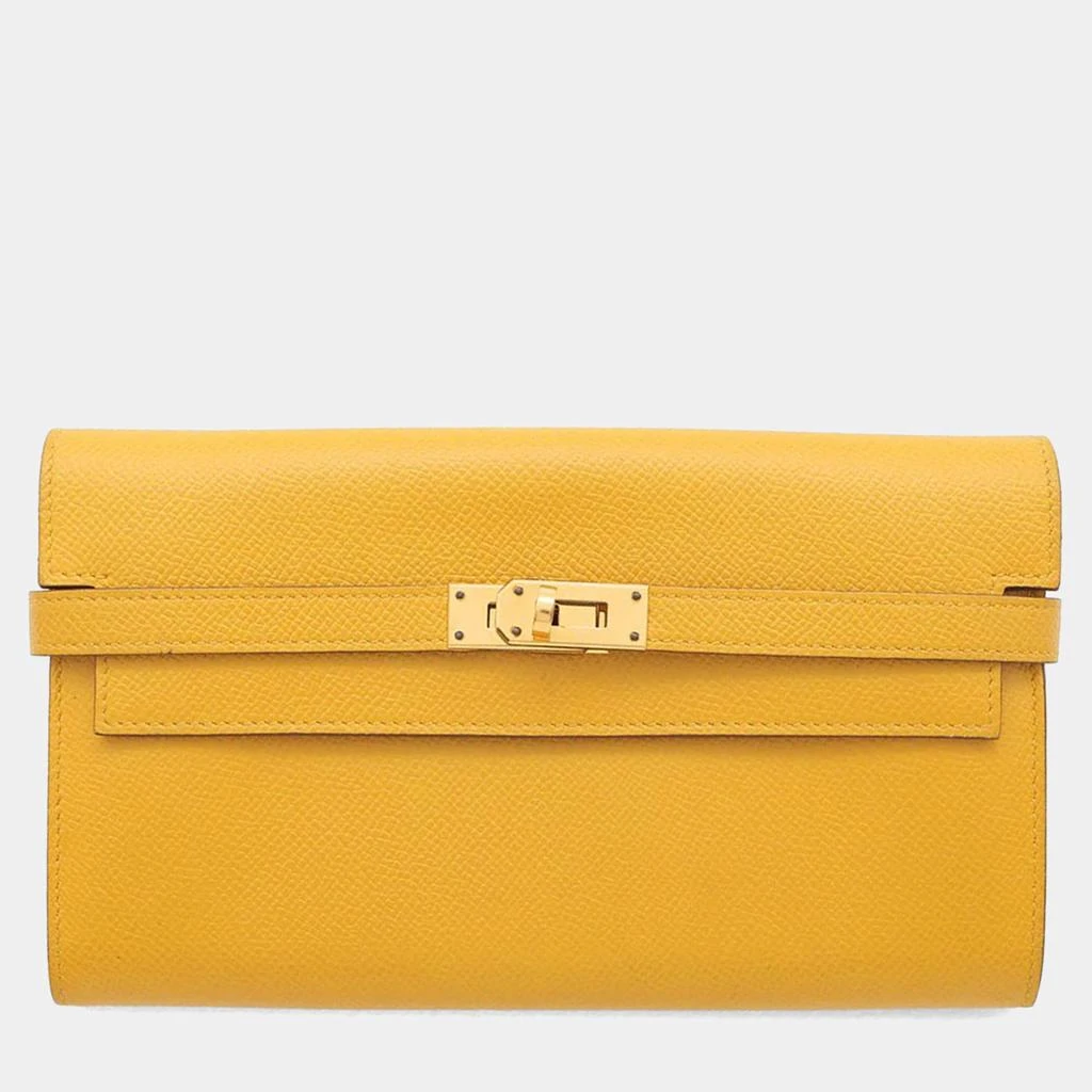 Hermes Hermes Kelly Jaune Ambre Epsom Long Wallet 1